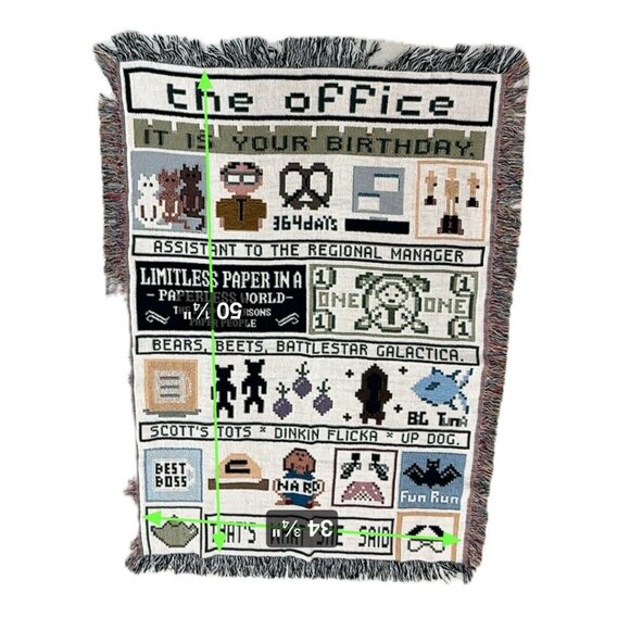 THE OFFICE Woven Tapestry  Throw blanket bedding ~50x34 inches Decoration GIFT - Picture 3 of 3